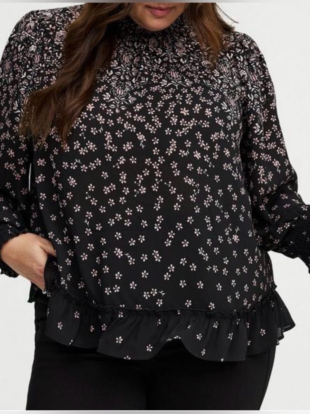 NWT Torrid floral smocked neck blouse, Torrid size 2, 2X